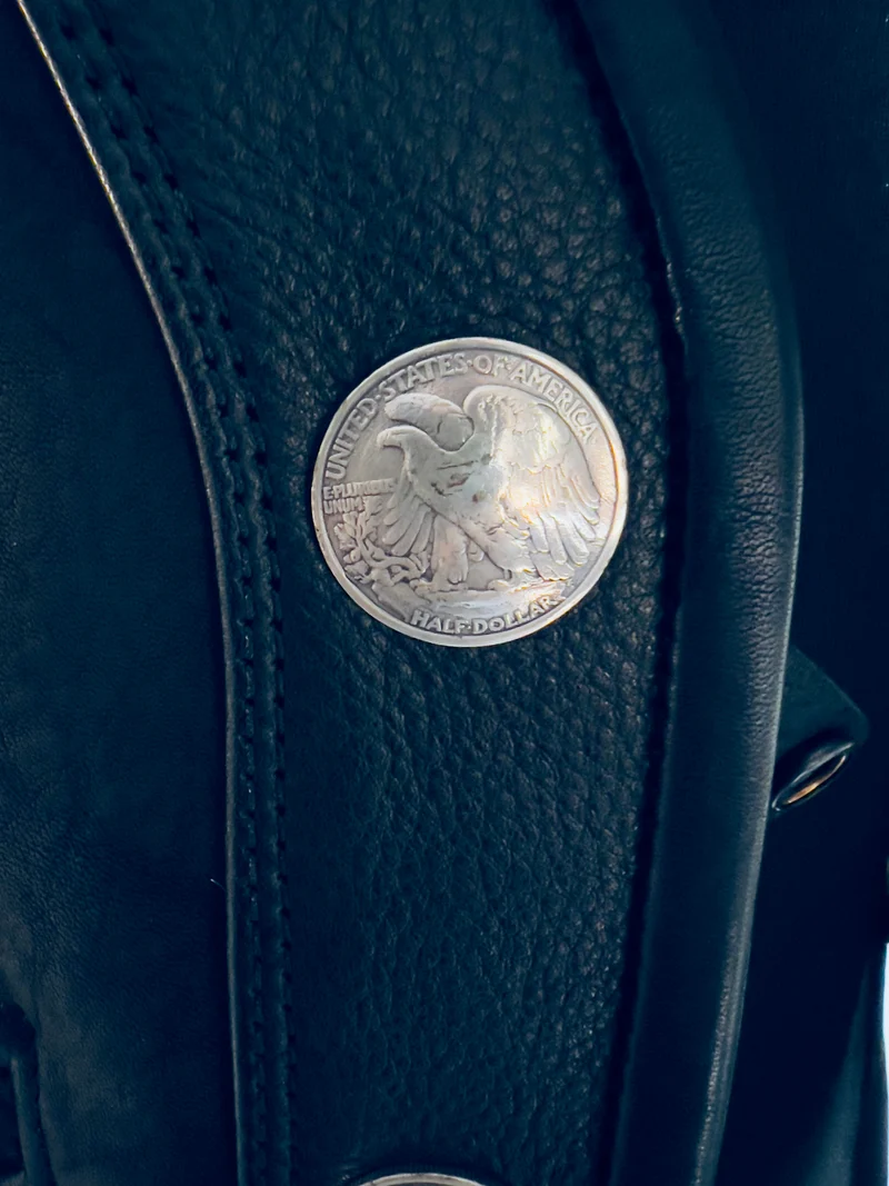 Lederweste !Einzelstück! "Dollarcoin Wasserbüffelleder"