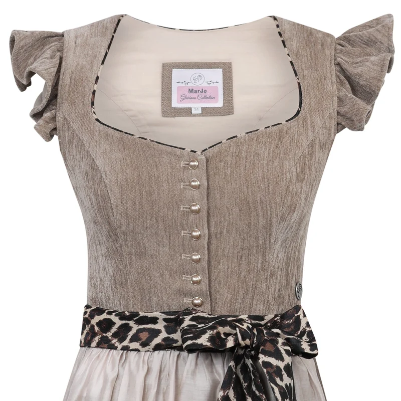 MarJo Dirndl Oberhofen Sand Leo Flügelarm Abnehmbar 70cm