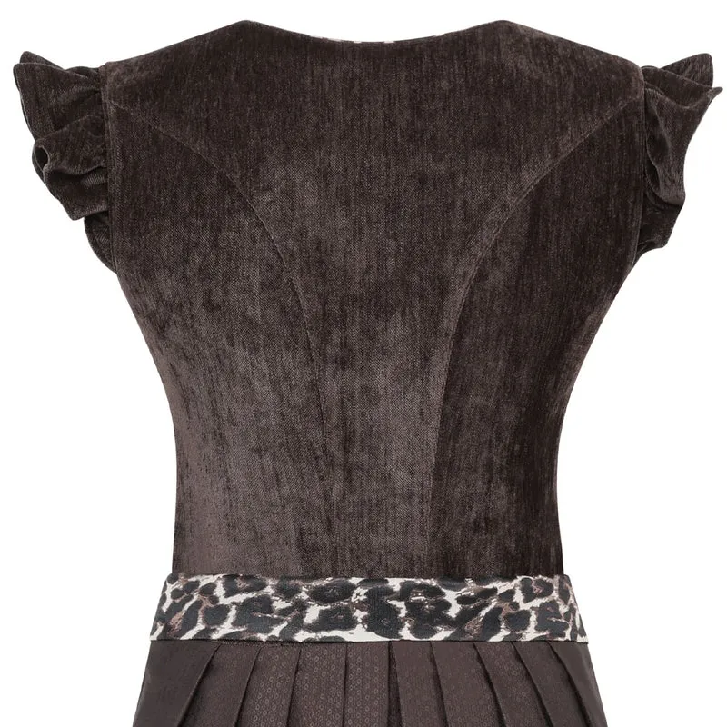 MarJo Dirndl Oberhofen Espresso-Leo Flügelarm Abnehmbar 70cm