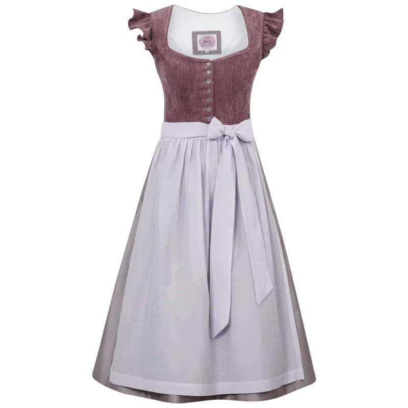 MarJo Dirndl Hochwinkel Pflaume abnehmbare Flügelärmel 70cm
