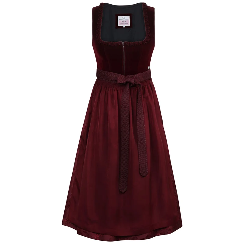 MarJo Dirndl Rabenstein Wine Froschgoscherl Samt 65cm