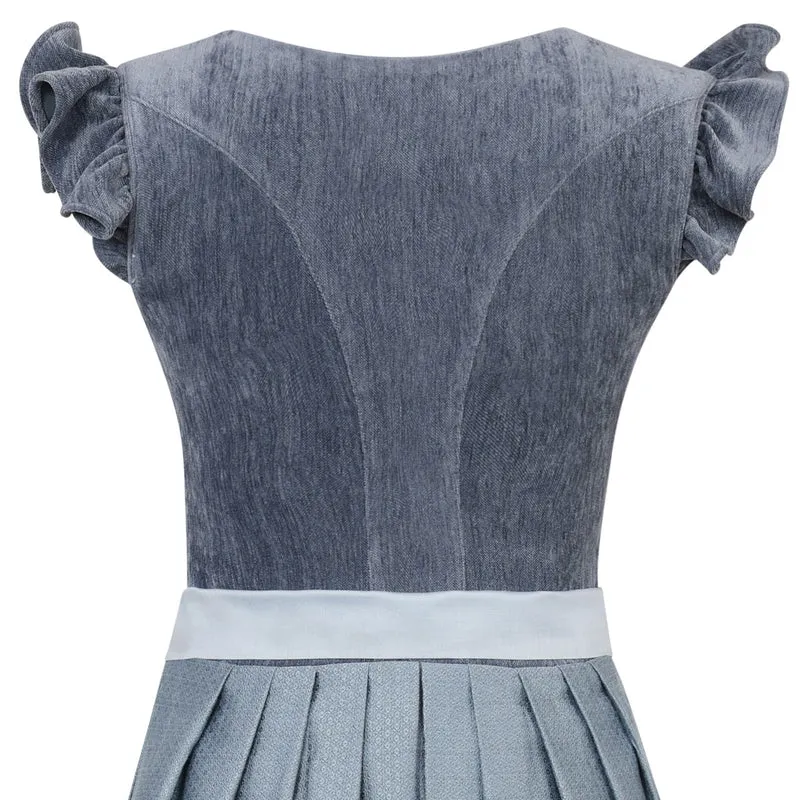 MarJo Dirndl Hochwinkel Hellblau Abnehmbare Flügelarme 70cm