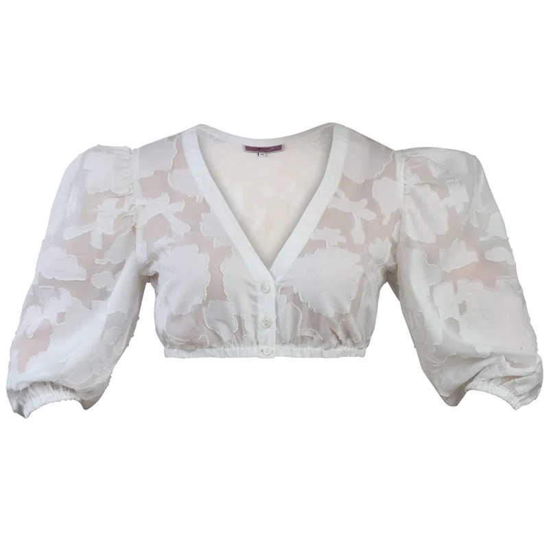 MarJo Dirndlbluse Aufeld Off White 3/4 Puffarm