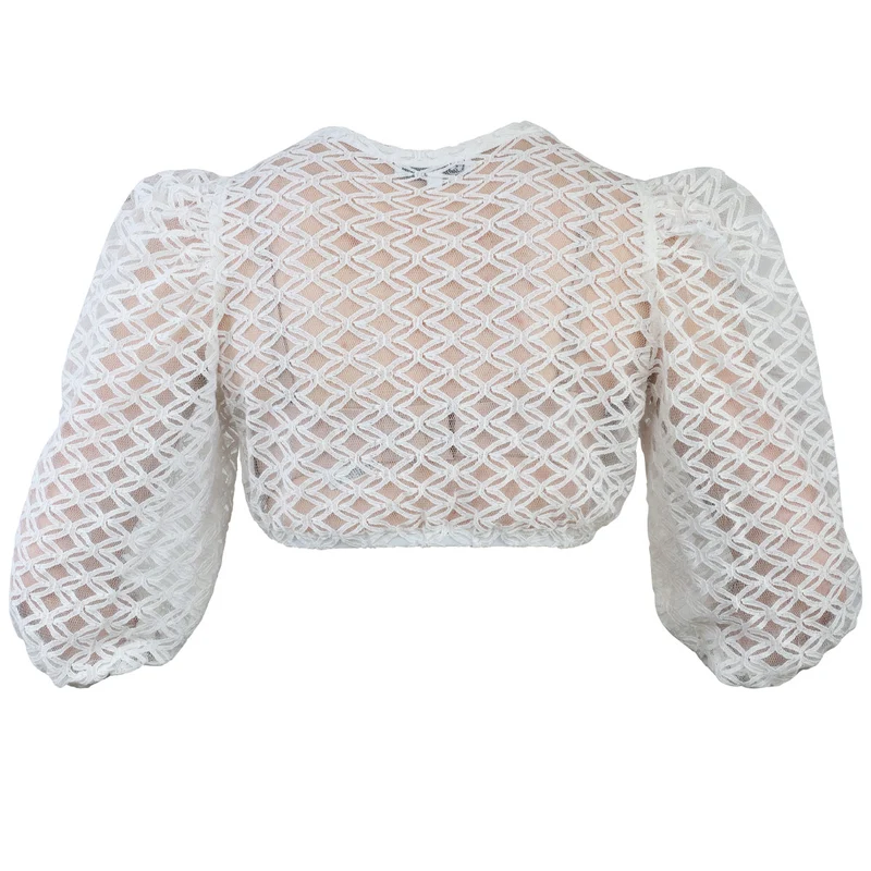 MarJo Dirndlbluse Andau Off White 3/4 Puffarm