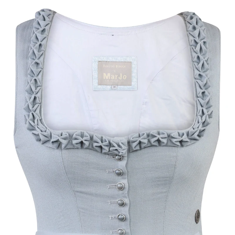 Teresa Bauer x MarJo Dirndl Blue Belle 70 cm Hellblau Knopfleiste Kollektion 2026