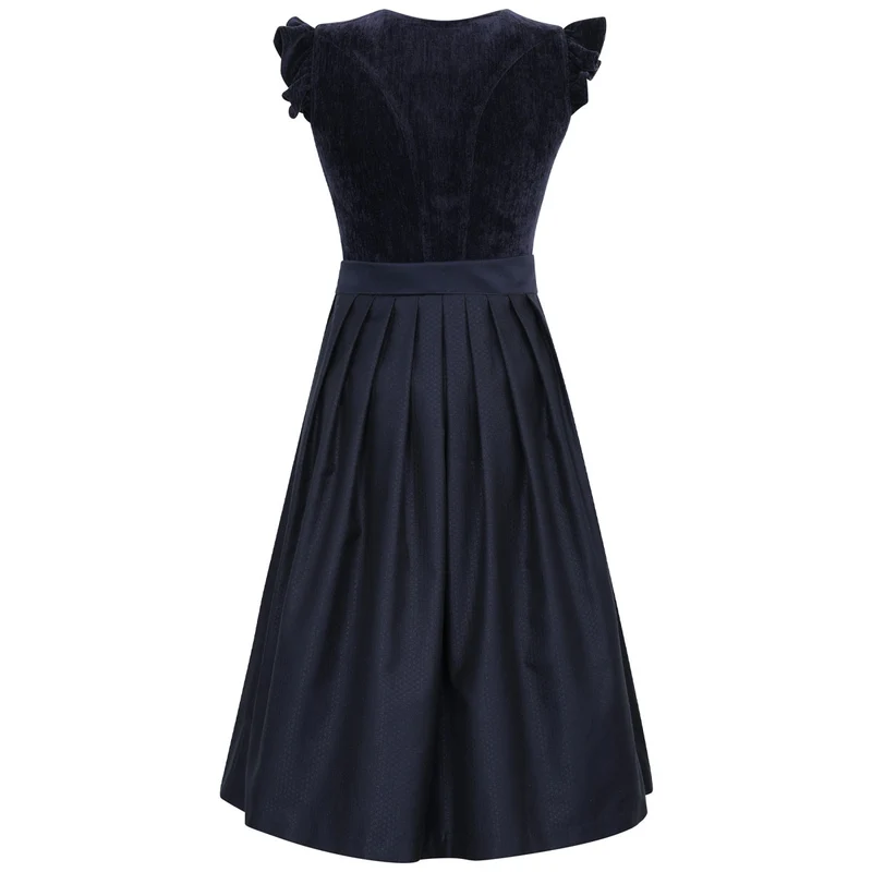MarJo Dirndl Hochwinkel Midnight Abnehmbare Flügelärmel 70cm