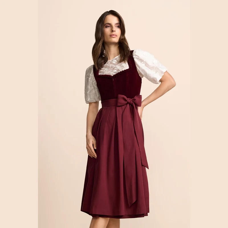 Krüger Dirndl Naomie Bordeaux Samt 70cm
