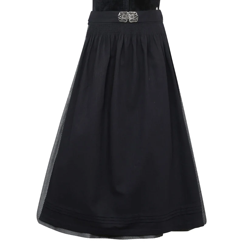 MarJo Dirndl Polling Schwarz Froschgoscherl Samt 70cm