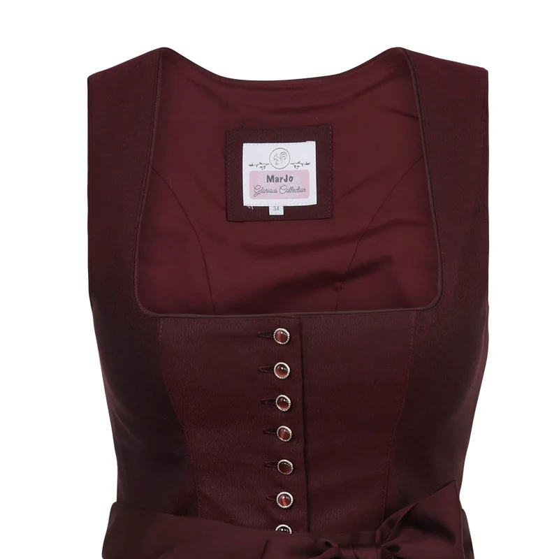 MarJo Dirndl Vordernberg Wine Gerader Ausschnitt Knopfleiste 70cm
