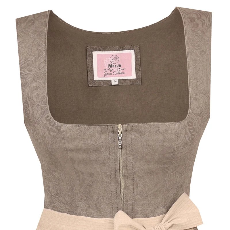 MarJo Dirndl Sauerlach Sand Reißverschluss 70 cm