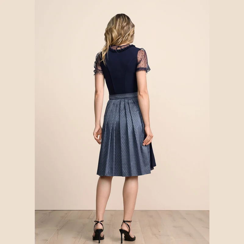 Krüger Dirndl Anica Blau Herz Ausschnitt 60cm