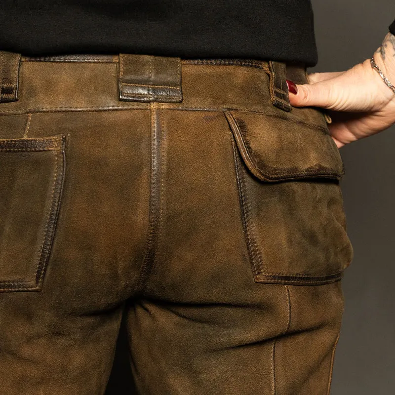 Datschi Trachten Damen Zunft Lederhose Richtfest Braun Wildbock Leder