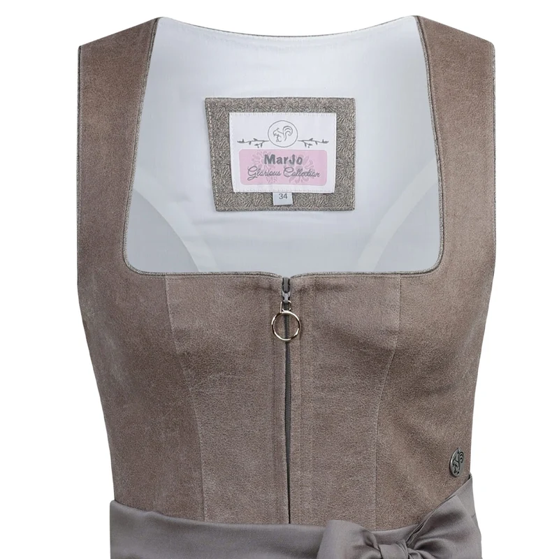 MarJo Dirndl Petershausen Affogato Braun Lederoptik-Mieder 70 cm