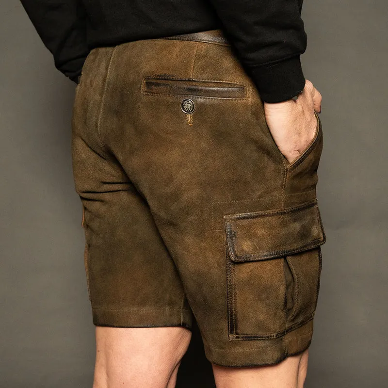 Datschi Trachten Damen Cargo Lederhose Leni Braun Wildbock Leder