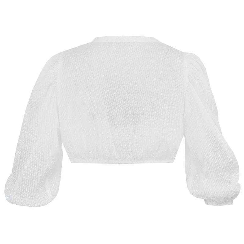 MarJo Dirndlbluse Erlabrunn Off White Dreiviertelarm Puffärmel