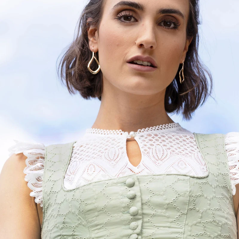 MarJo Dirndlbluse Neudörfl Off White Flügelarm