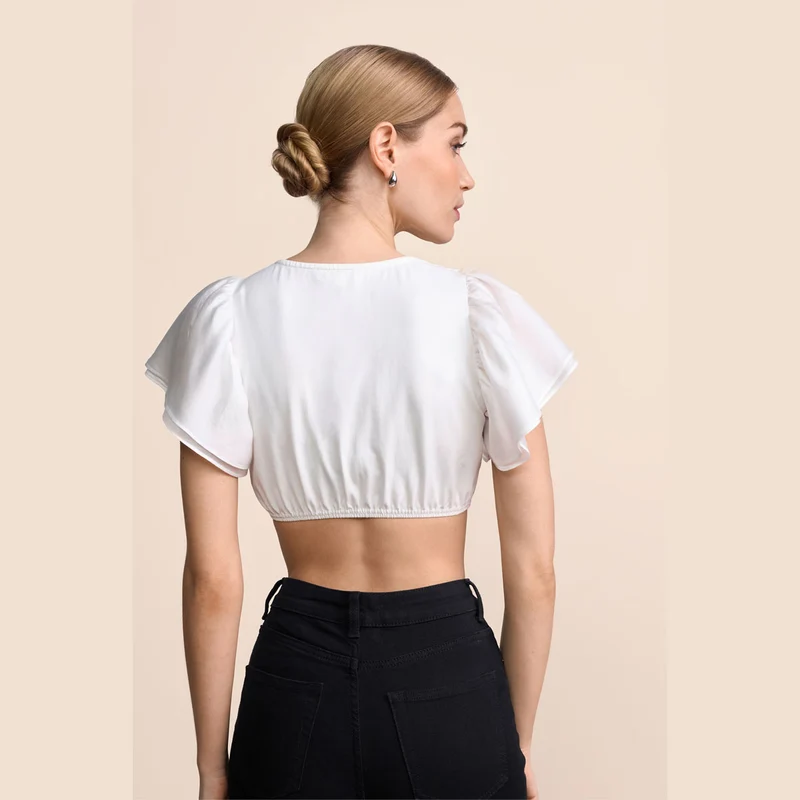 Krüger Dirndlbluse Zelina Ecru Flügelarm
