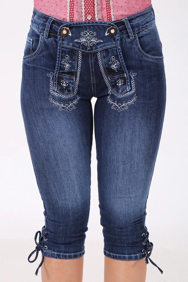 Damen Textilhose - BLUE MOUNTAIN - Krüger Madl - Jeans - Kniebund - 032351-000-0082
