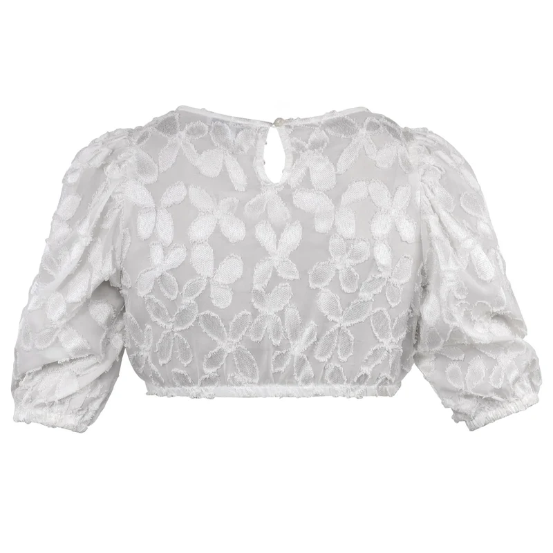 MarJo Dirndlbluse Karlstein Off White Dreiviertelarm Puffarm
