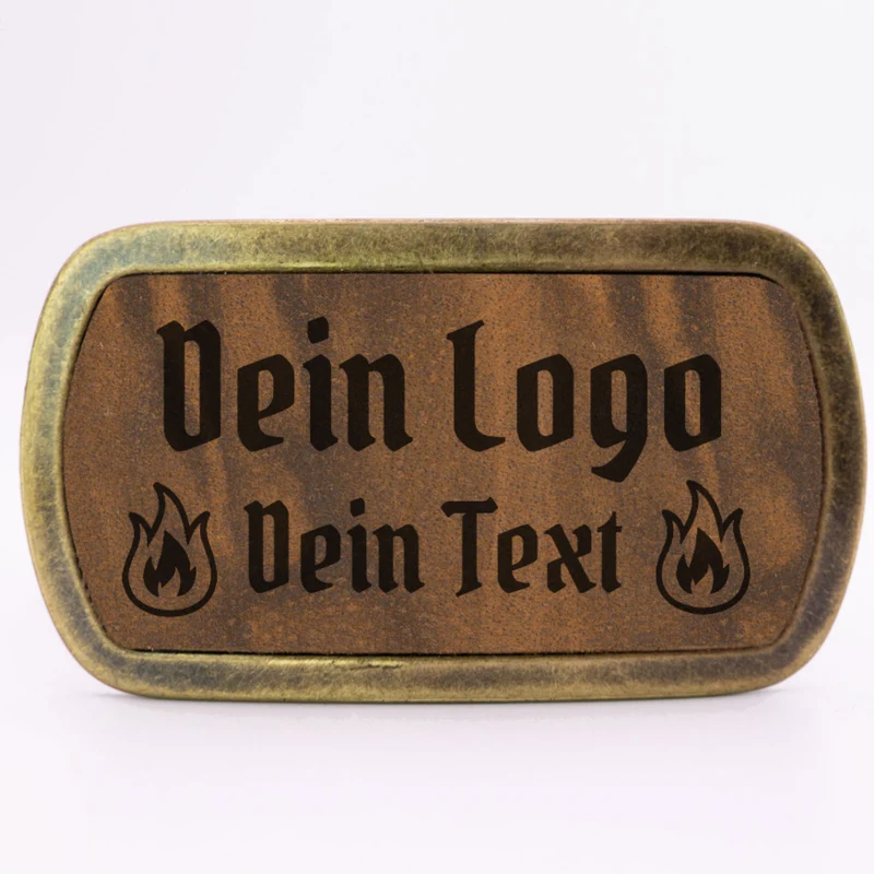 Schlichte Gürtelschnalle mit eigenem Logo ab 1 Stk.