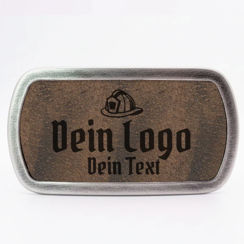 Schlichte Gürtelschnalle mit eigenem Logo ab 1 Stk.