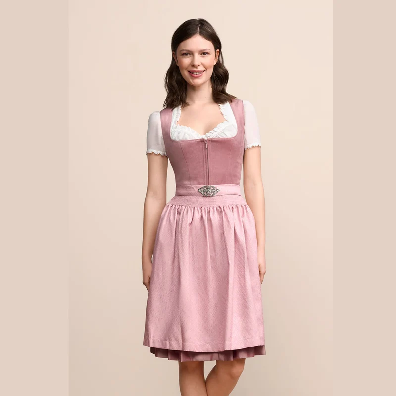 Krüger Dirndl Alisha Rose Samtdirndl 60cm