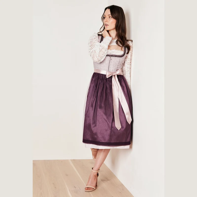 Krüger Dirndl Abriana Beere Perlenborte 70cm