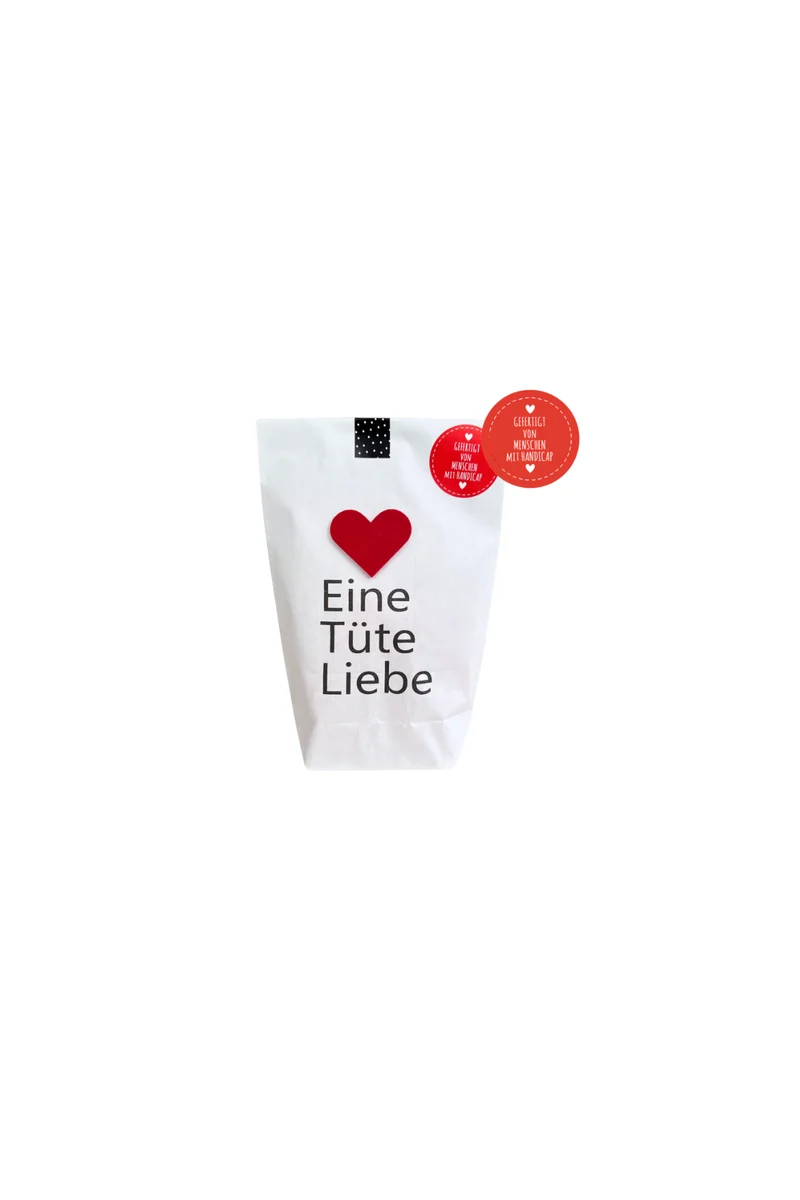 Wunderle Wundertüte - Eine Tüte Liebe mit Flockherz - Geschenk mit Herz