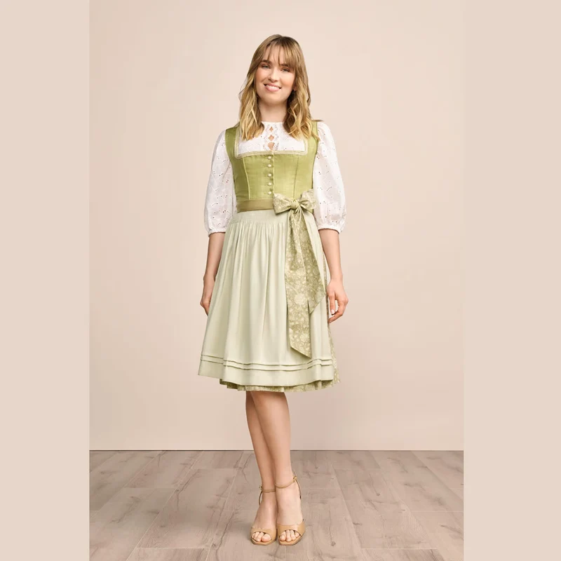 Krüger Dirndl Lemonie Grün Bogenborte 60cm