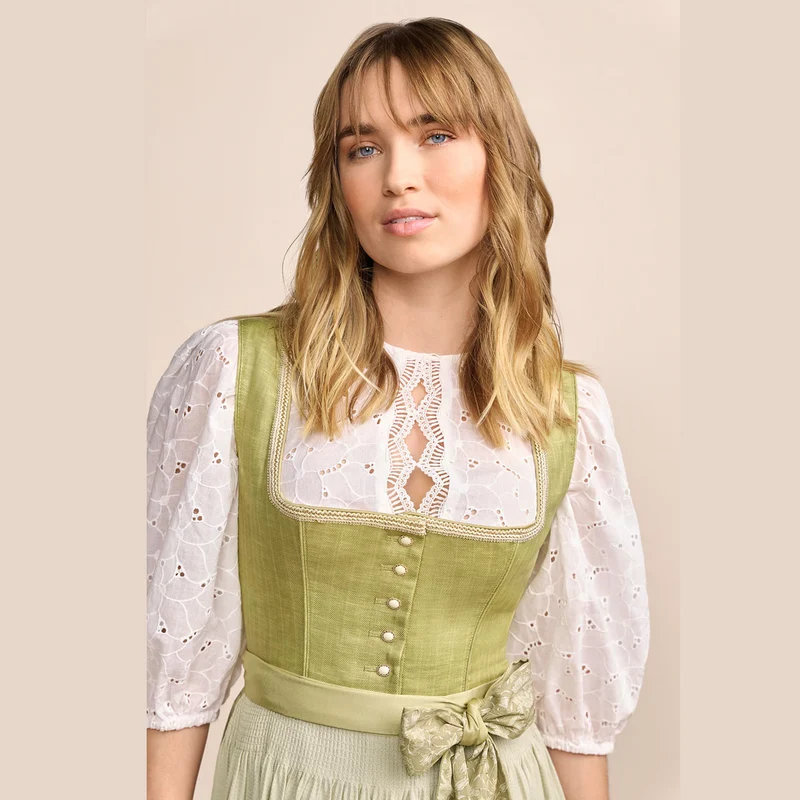 Krüger Dirndl Lemonie Grün Bogenborte 60cm