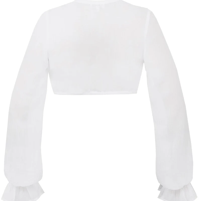 MarJo Dirndlbluse Arnstein Off White Langarm Puffarm