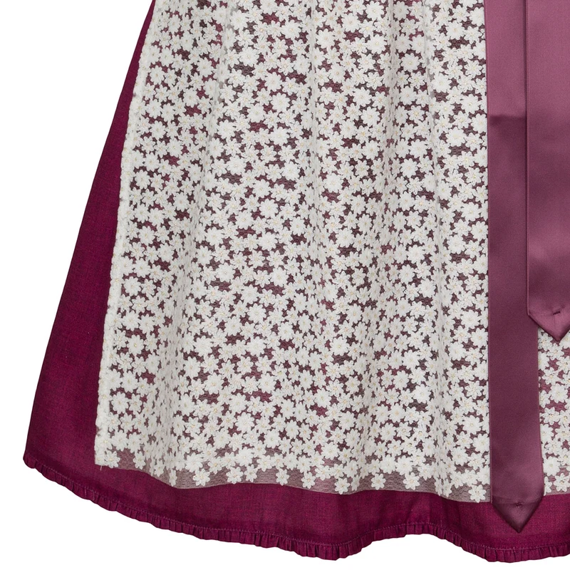 Alpenfee Dirndl Lara Beere 60cm Hochgeschlossen Blumenmuster