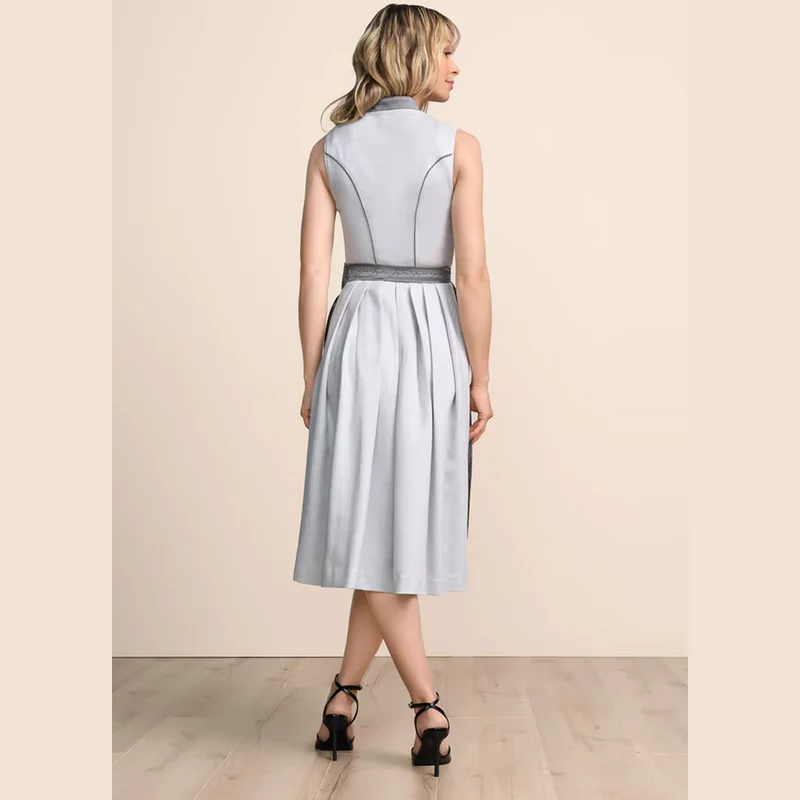 Krüger Dirndl Cressia Grau/Silber Hochgeschlossen 70cm