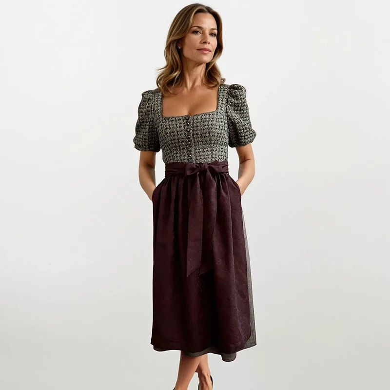 MarJo Dirndl Orchard Olive Halbarm 75cm Kollektion Ms_Wunderbar