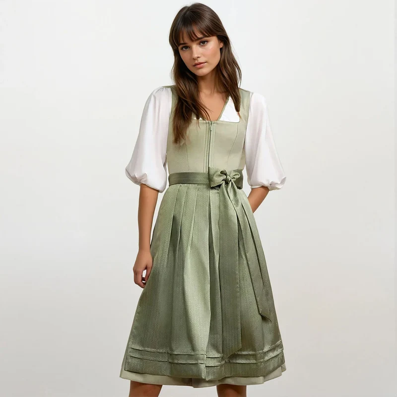 Krüger Dirndl Lillie Grün Reißverschluss 70cm