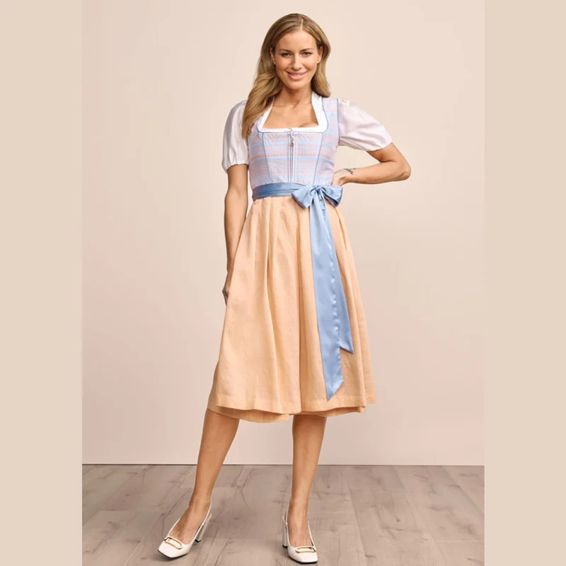 Krüger Dirndl Liese Blau Reißverschluss 70cm