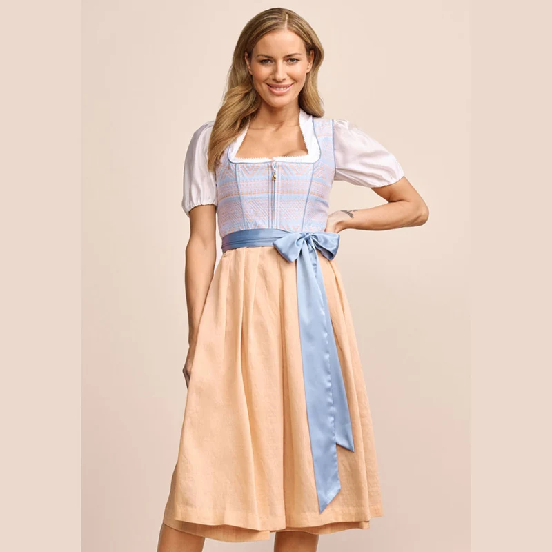 Krüger Dirndl Liese Blau Reißverschluss 70cm