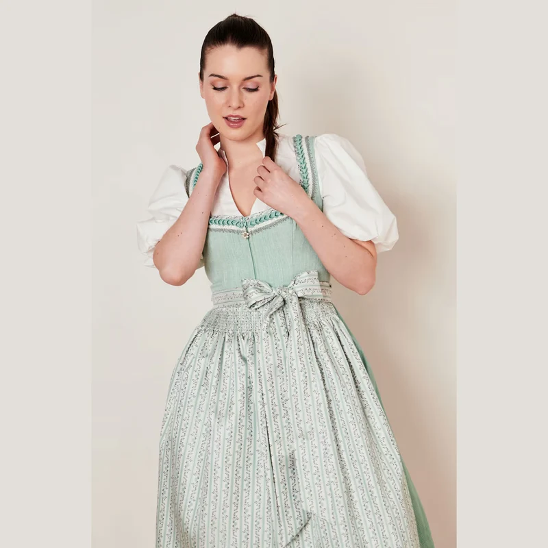 Krüger Dirndl Adribel Mintgrün Froschgoscherl 70cm