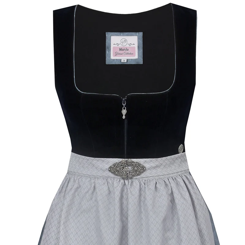 MarJo Dirndl Grafling Marine/Dunkelblau Samt 65cm
