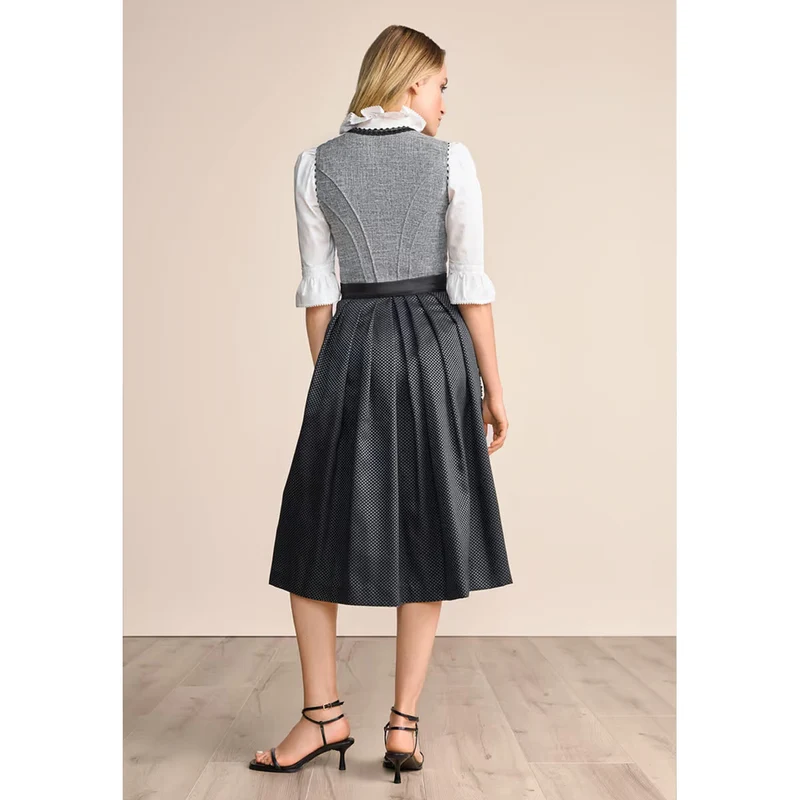 Krüger Dirndl Ashly Schwarz Grau Modern 70cm