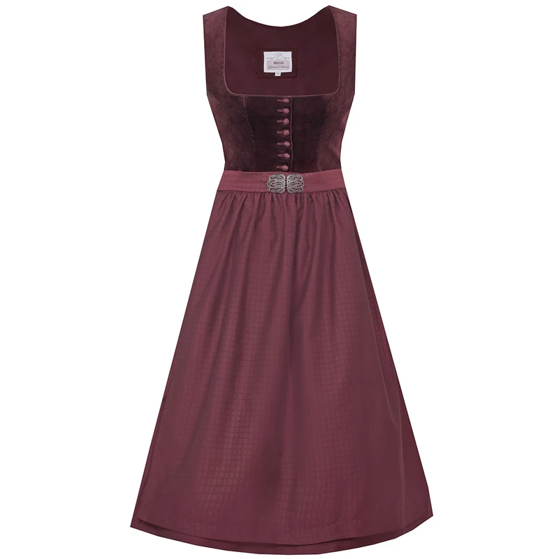 MarJo Dirndl Osterhofen Bordeaux/Weinrot Cord 70cm