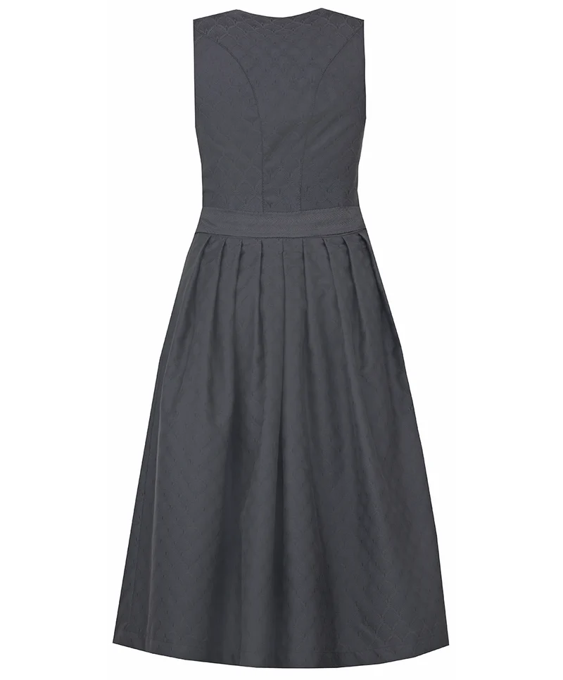 MarJo Dirndl Otterfing Asphalt Schwarz Gerader Ausschnitt 70cm