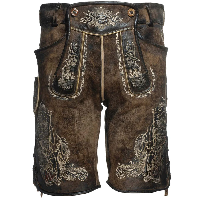 Himmel Arsch und Zwirn Lederhose St. Florian Speckig Tabak Champagne