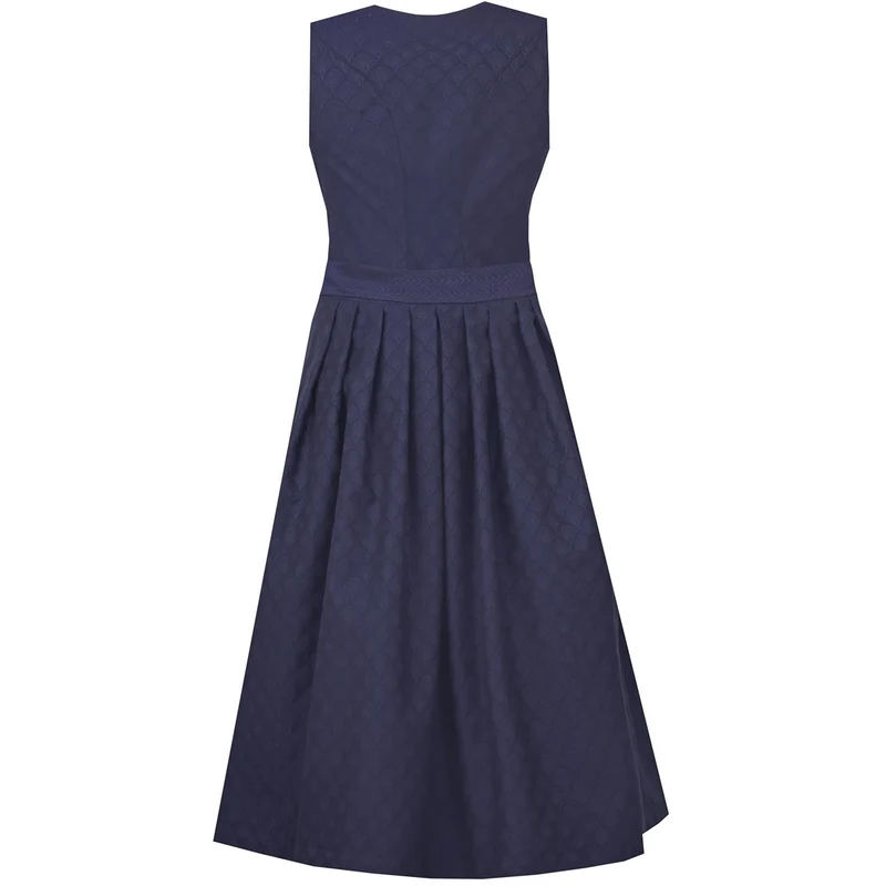 MarJo Dirndl Otterfing Marine Blau Gerader Ausschnitt 75cm