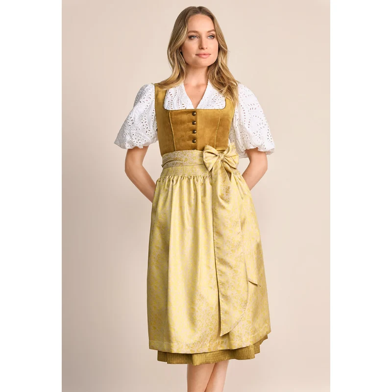Krüger Dirndl Tuana Gold Samt 70cm