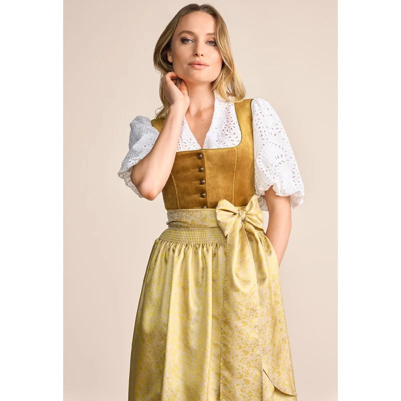 Krüger Dirndl Tuana Gold Samt 70cm
