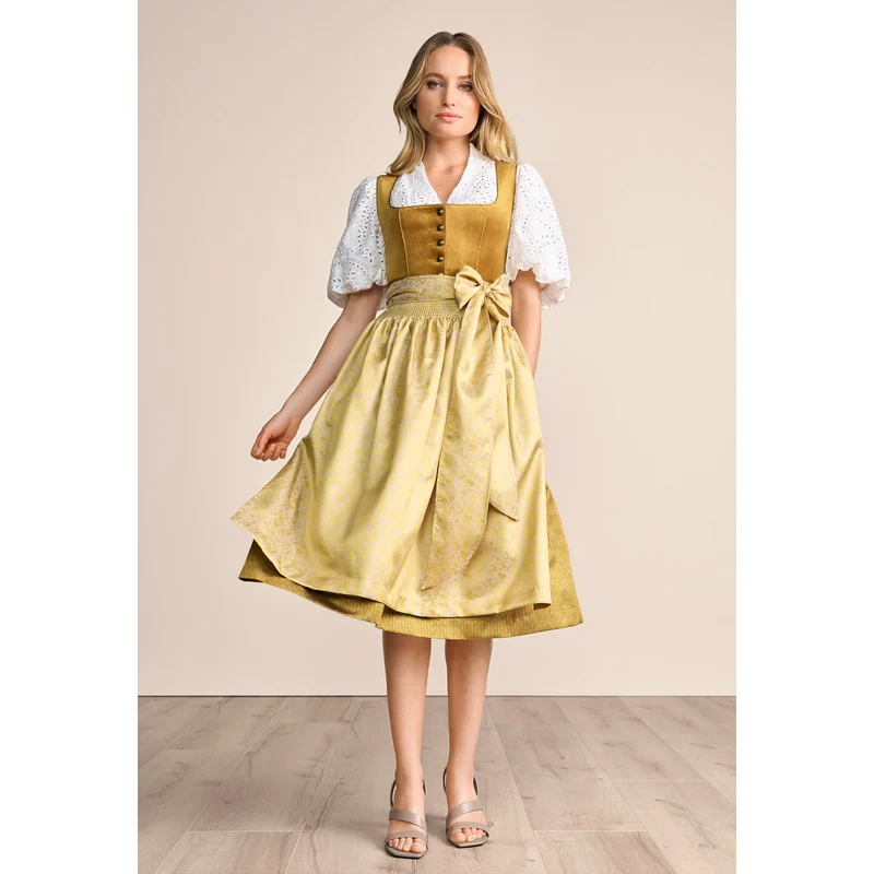 Krüger Dirndl Tuana Gold Samt 70cm