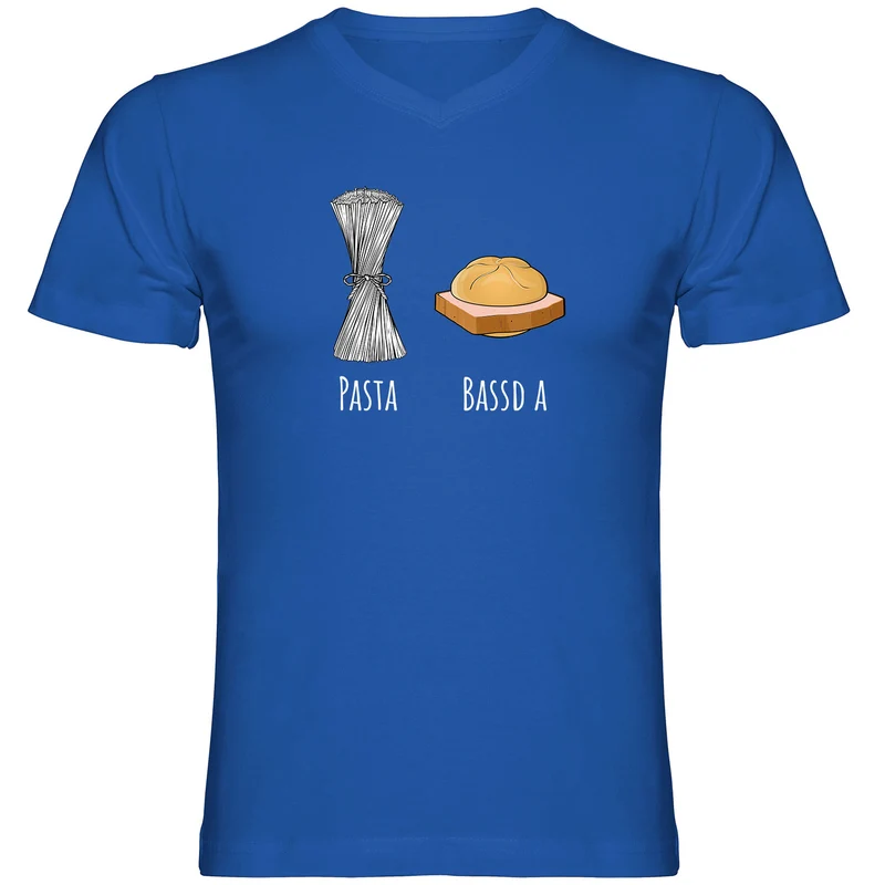 Pasta - Bassd a Leberkas Herren Tshirt V-Ausschnitt