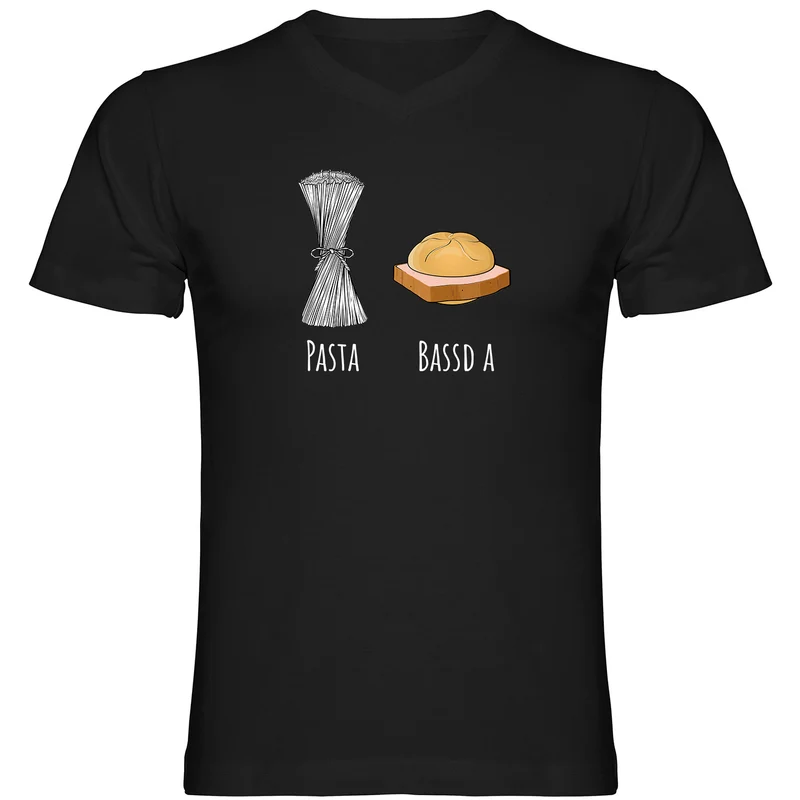 Pasta - Bassd a Leberkas Herren Tshirt V-Ausschnitt
