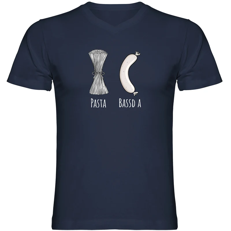 Pasta - Bassd a Weißwurst Herren Tshirt V-Ausschnitt